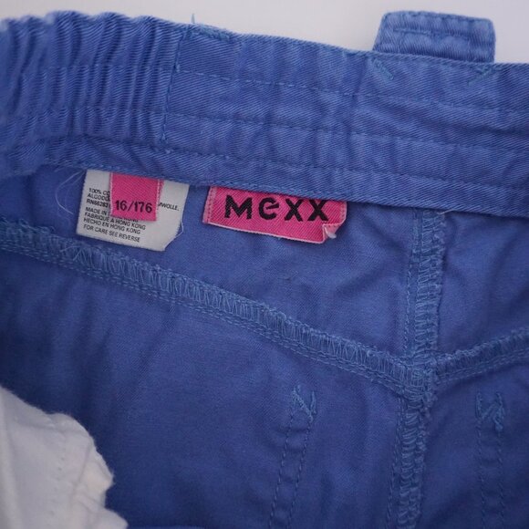 Vintage Mexx Girl Pants Periwinkle Blue 90s Y2K Elastic High Waist 16 - Picture 5 of 13